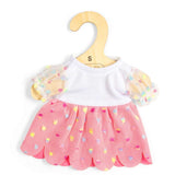 Bigjigs Toys Pink Party Dress - Small- Doll Clothes, Dresses for Kids Soft Dolls