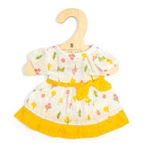 Bigjigs Toys Patterned Dress Yellow Trim - Small- Doll Clothes, Outfit for Dolls