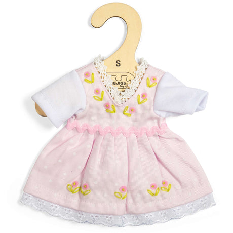 Pink Doll Dress (Small) - Soft Dolls Clothes, Dresses For Ragdolls