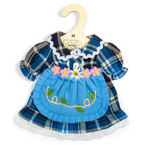 Checkered Blue Dress Medium Size Doll Clothes Bigjigs Toys