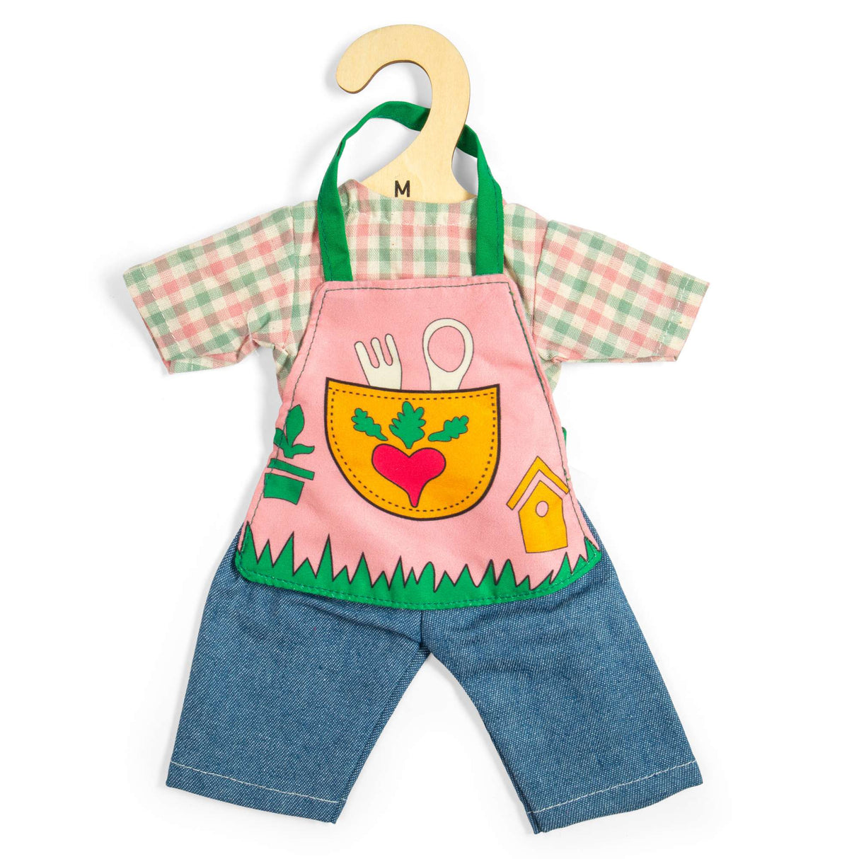 Checkered Shirt Gardening Outfit (Medium)- Doll Clothes for Dolls