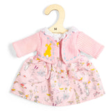 Wildlife Dress And Pink Cardigan (Medium)-Kids' Soft Dolls Clothes