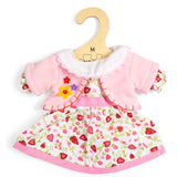 Heart Dress With Pink Cardigan (Medium) - 2pcs Doll Outfit for Kids
