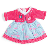 Flamingo Dress With Pink Cardigan (Medium) - Dolls Clothes for Kids