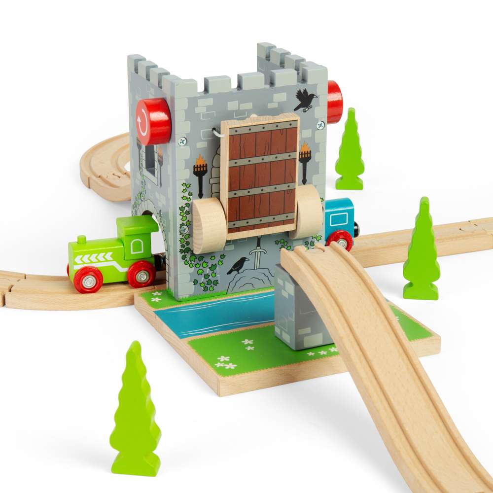 Draw Bridge Train Drawbridge | Wooden Train Set Accessories | Bigjigs Toys