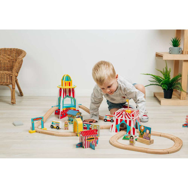 Bigjigs Rail Tren De Madera De Hadas – Set De 35 Piezas Con Motor Rosa Y Pista En Forma De 8