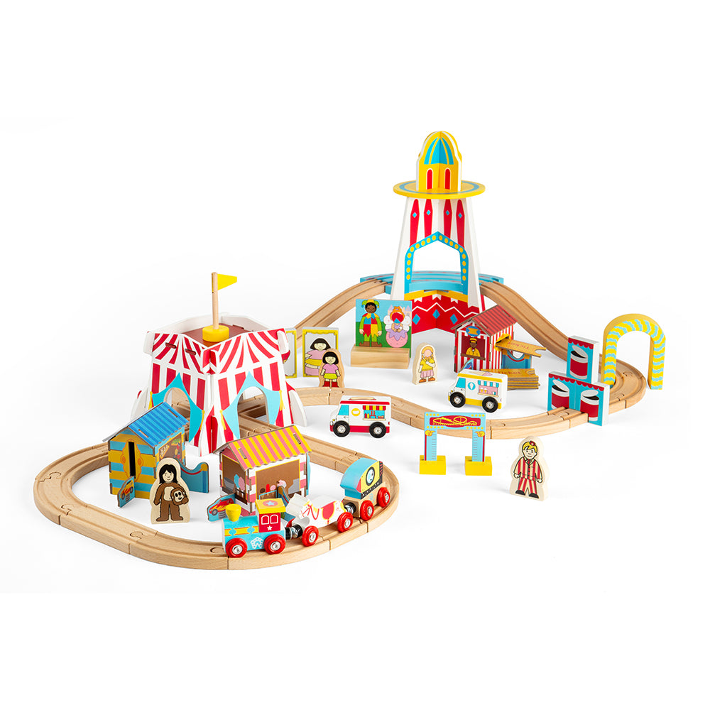 Fun Fair Wooden Train Set Wooden Railway Bigjigs Rail