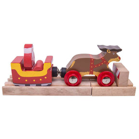 Santa Sleigh with Reindeer Wooden Train Accessory
