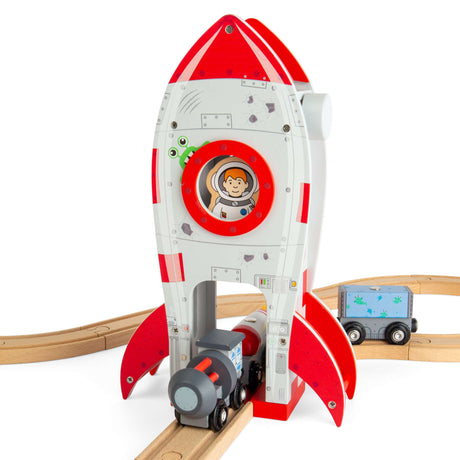 Bigjigs Rail Rocket Ship Wooden Rail Train Accessory