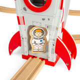 Rocket Ship- Wooden Railway Accessory, Spaceship Toy for Train Set