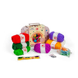Buttonbag Pompom Suitcase Kit: Fluffy Yarn Pom Pom Makers for Children