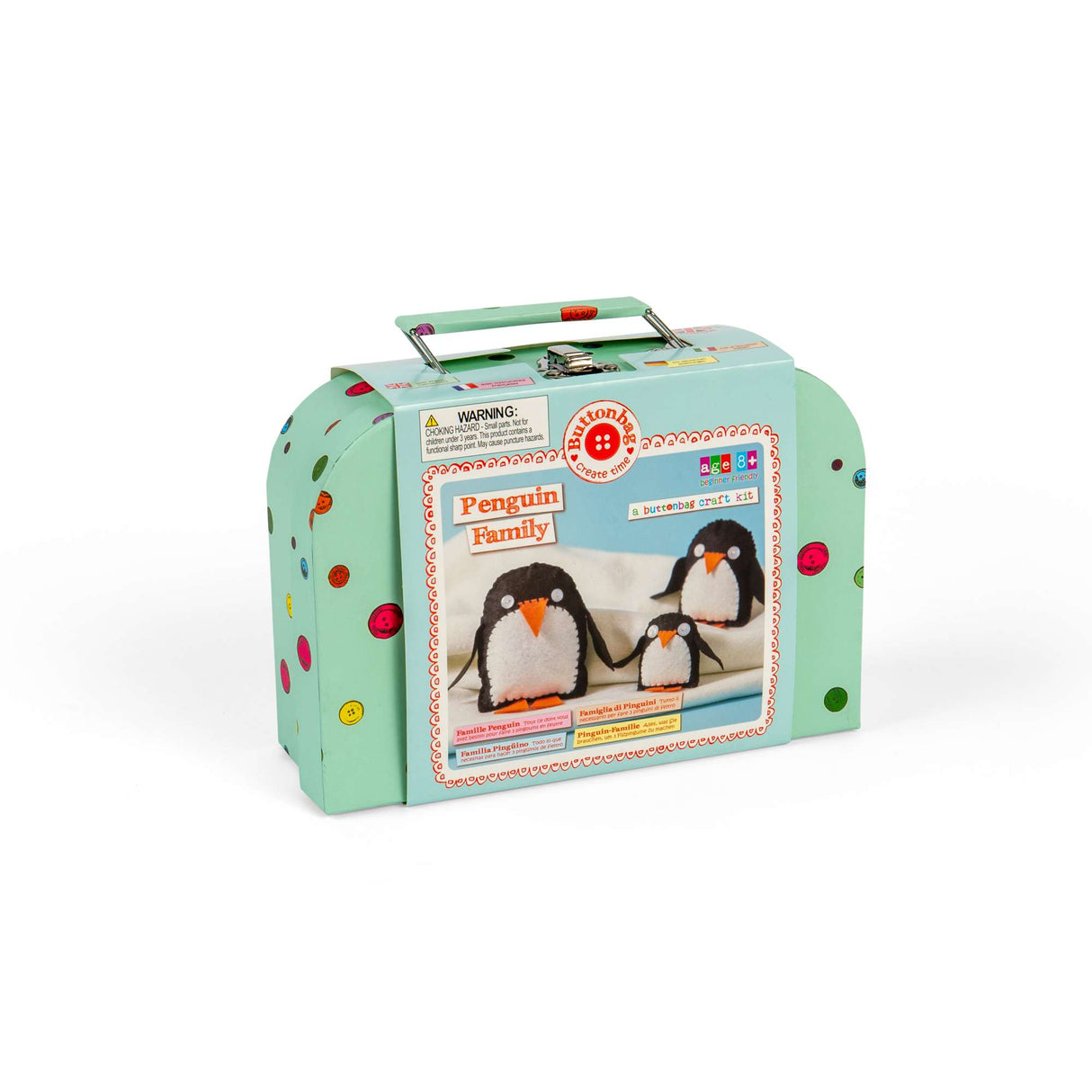Felt Penguin Family Sewing Kit for Beginners | Buttonbag Craft Kit