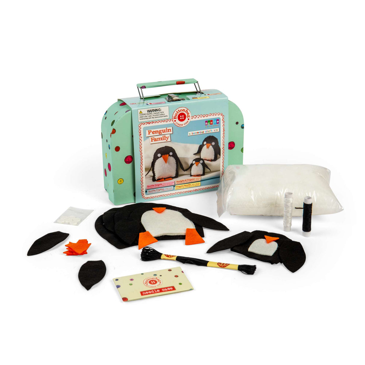 Felt Penguin Family Sewing Kit for Beginners | Buttonbag Craft Kit