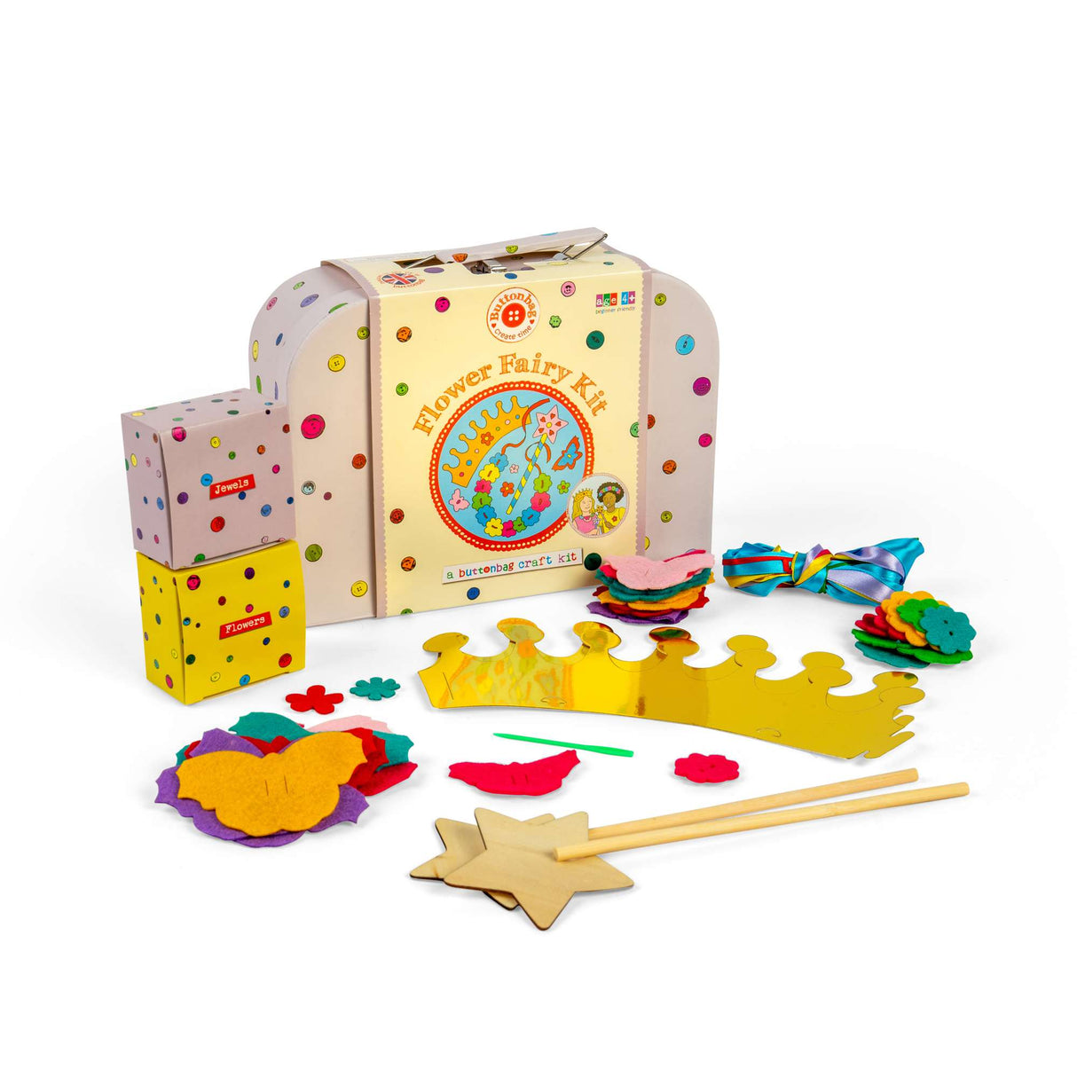 Buttonbag Flower Fairy Craft Kit for Kids 4+ | No Sewing Needed