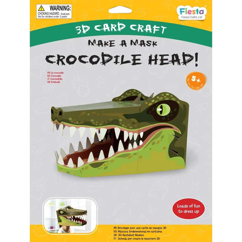 Crocodile Head 3D Mask Card Craft | Fiesta Crafts| Bigjigs Toys
