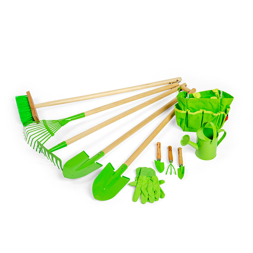 Long Handled Gardening Tool Bundle Childrens Garden Tools Bigjigs Toys