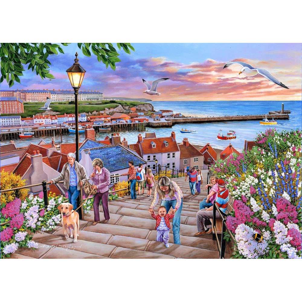 199 Steps Whitby - 1000 Piece Jigsaw Puzzle - DAMAGED BOX
