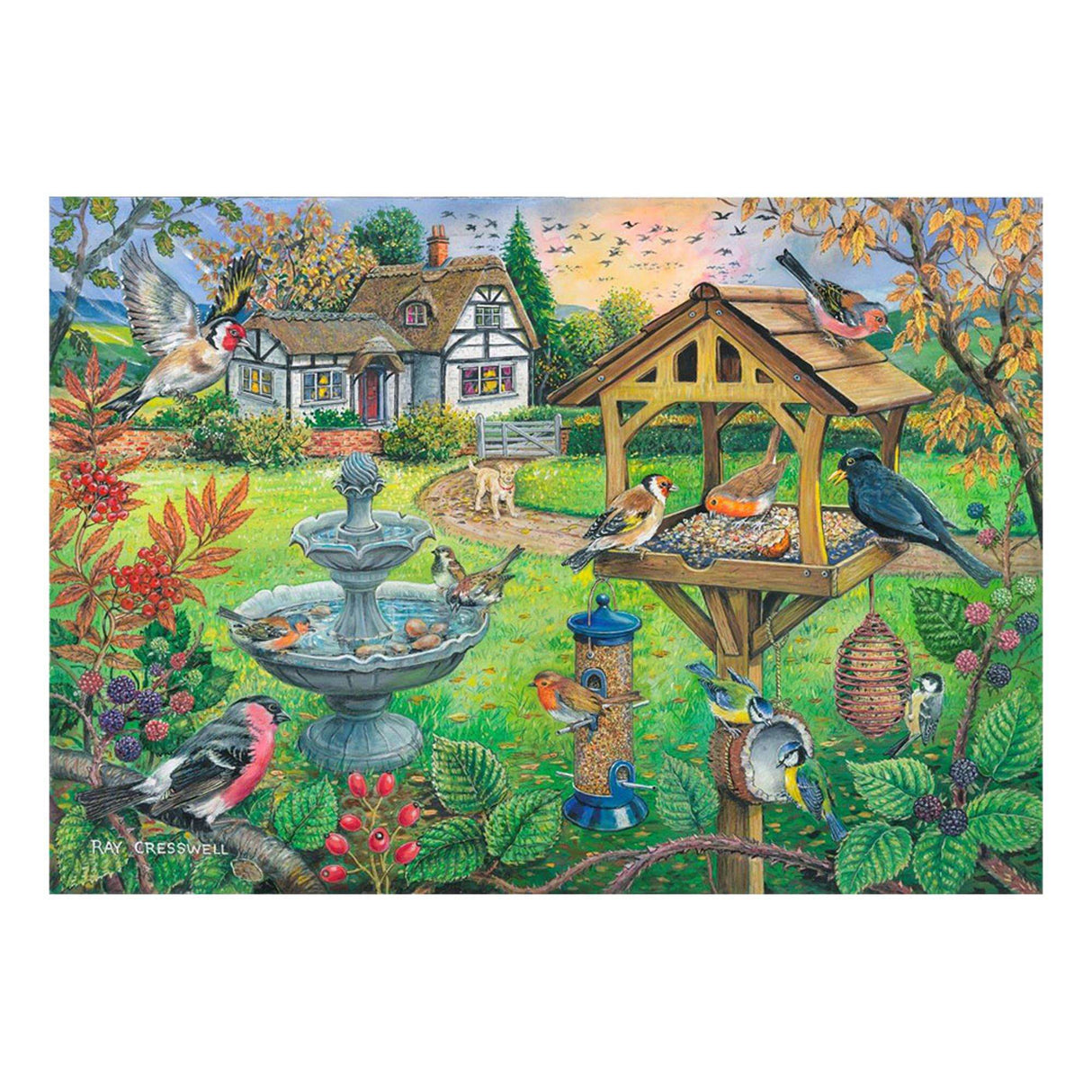 Bird Table - BIG 500 Piece Jigsaw Puzzle