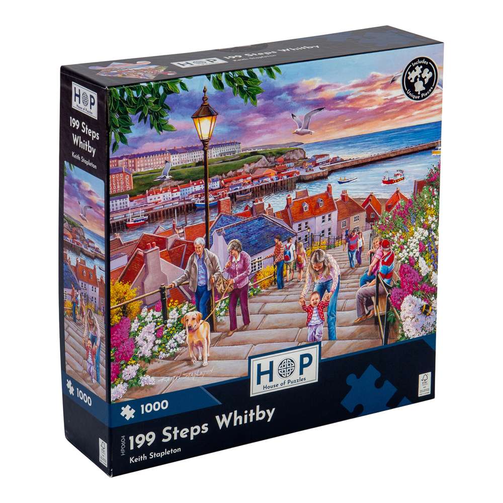 199 Steps Whitby - 1000 Piece Jigsaw Puzzle - DAMAGED BOX