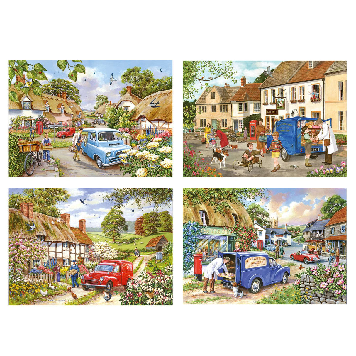 4 x 500 - Village Life 500 Piece Jigsaw Puzzle - Damaged Box