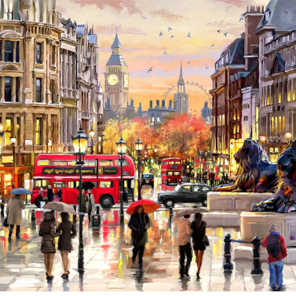 Twilight in Trafalgar Square 1000 Piece Jigsaw Puzzle