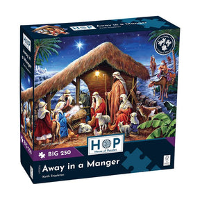The House of Puzzles Away in a Manger BIG 250 Jigsaw Puzzle- Christmas Jigsaws