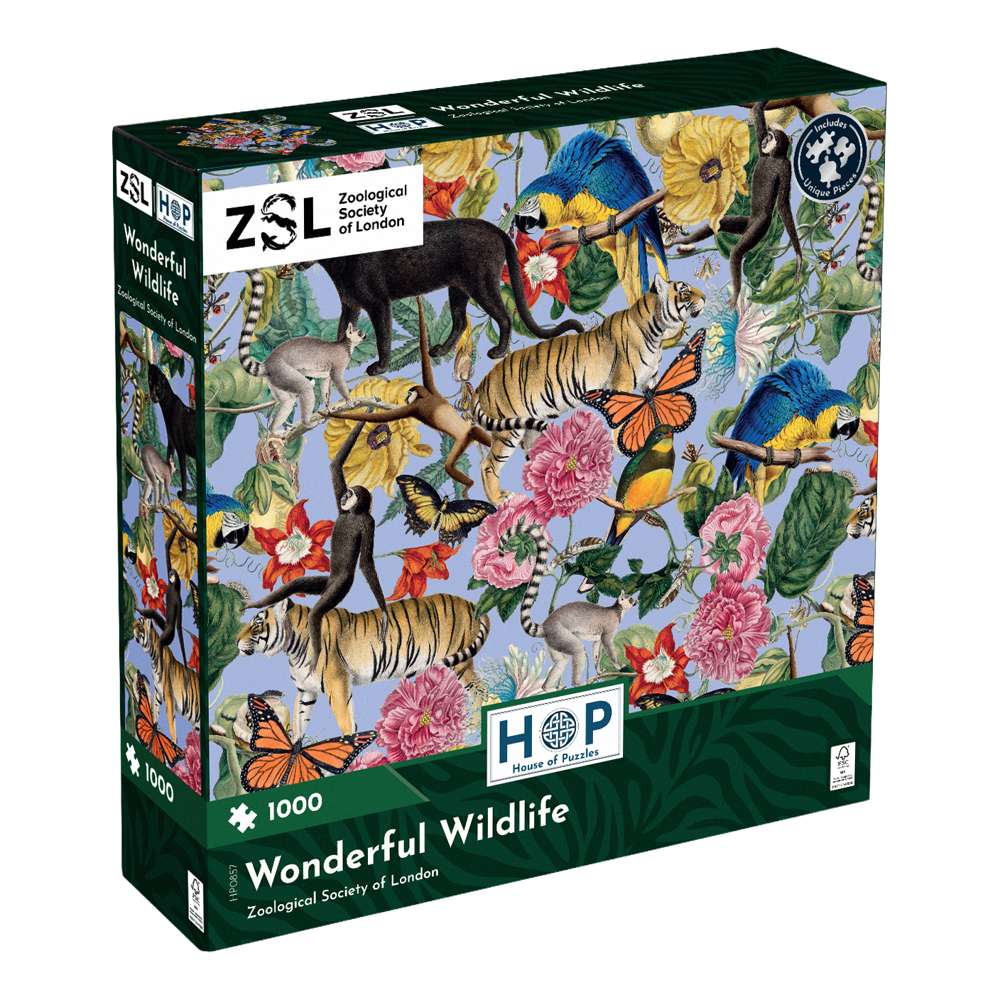 The House of Puzzles ZSL Wonderful Wildlife 1000 Piece Puzzle- Zoo Animal Jigsaw