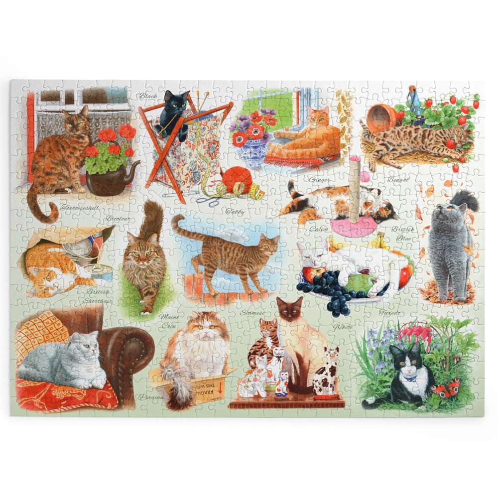 The House of Puzzles A Clowder of Cats BIG 500 Puzzle-XL Piece Cat Jigsaw Puzzle