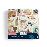 The House of Puzzles A Clowder of Cats BIG 500 Puzzle-XL Piece Cat Jigsaw Puzzle