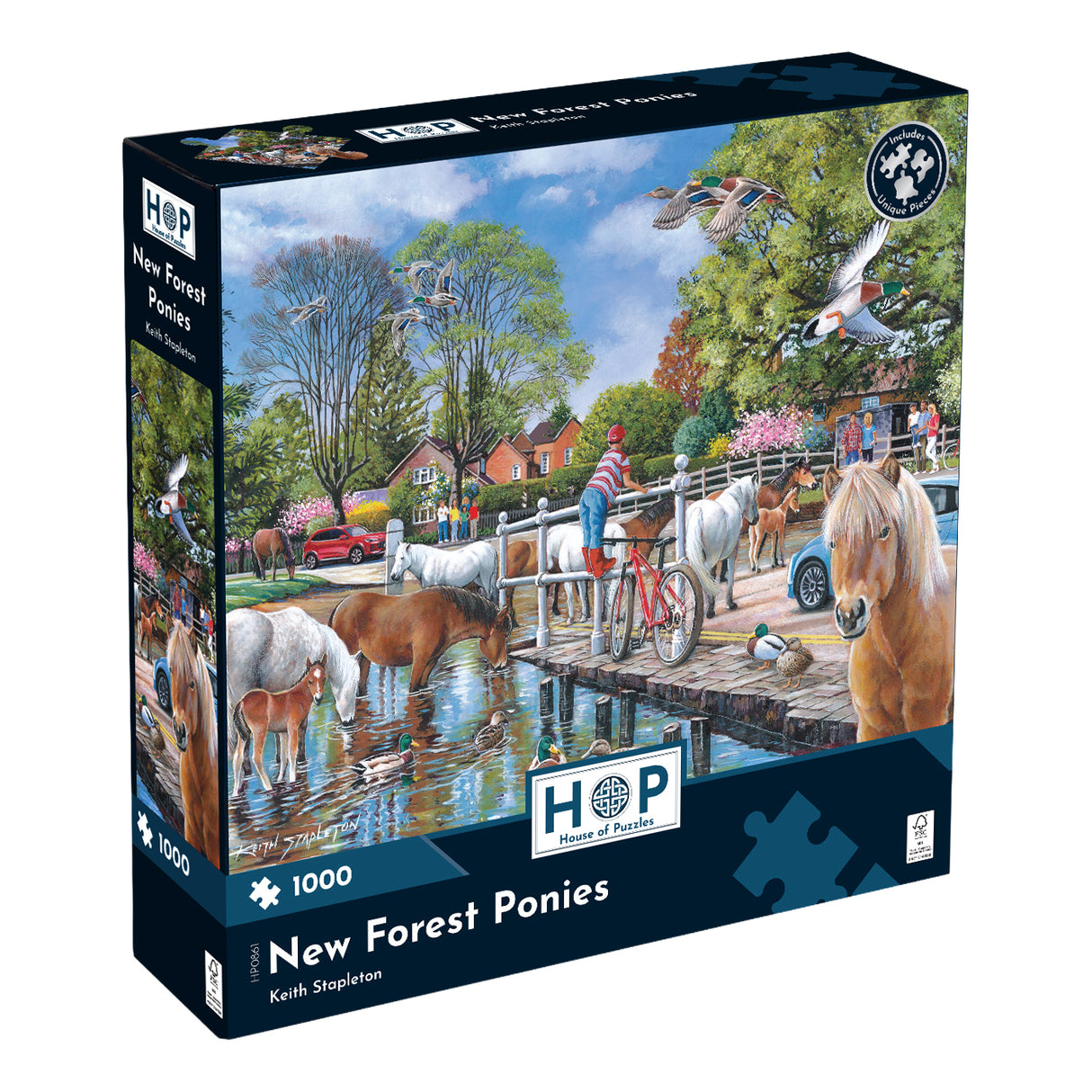 The House of Puzzles New Forest Ponies 1000 Piece Jigsaw Puzzle- Horse Puzzle