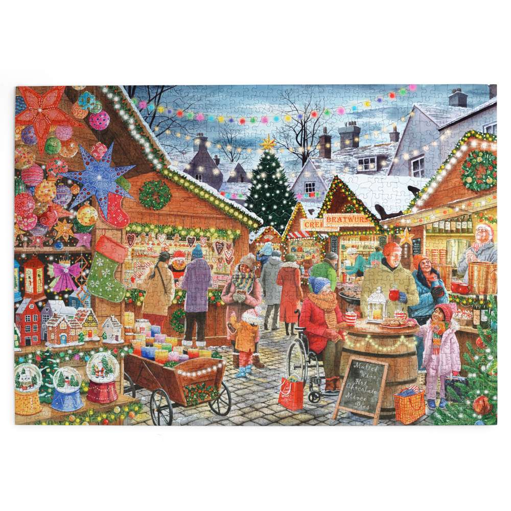 The House of Puzzles Christmas Market 1000 Piece Puzzle - Festive Xmas Puzzles