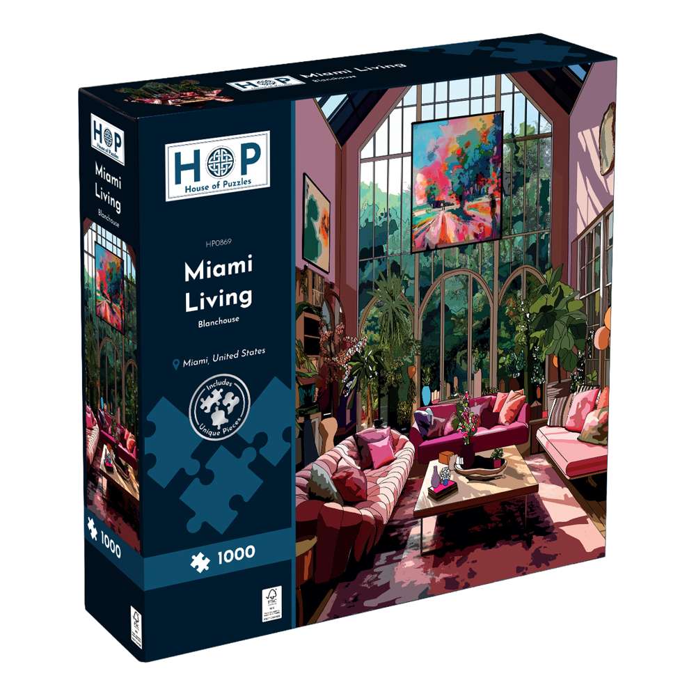 The House of Puzzles Miami Living 1000 Piece Puzzle - Cool Adult Jigsaw Puzzle