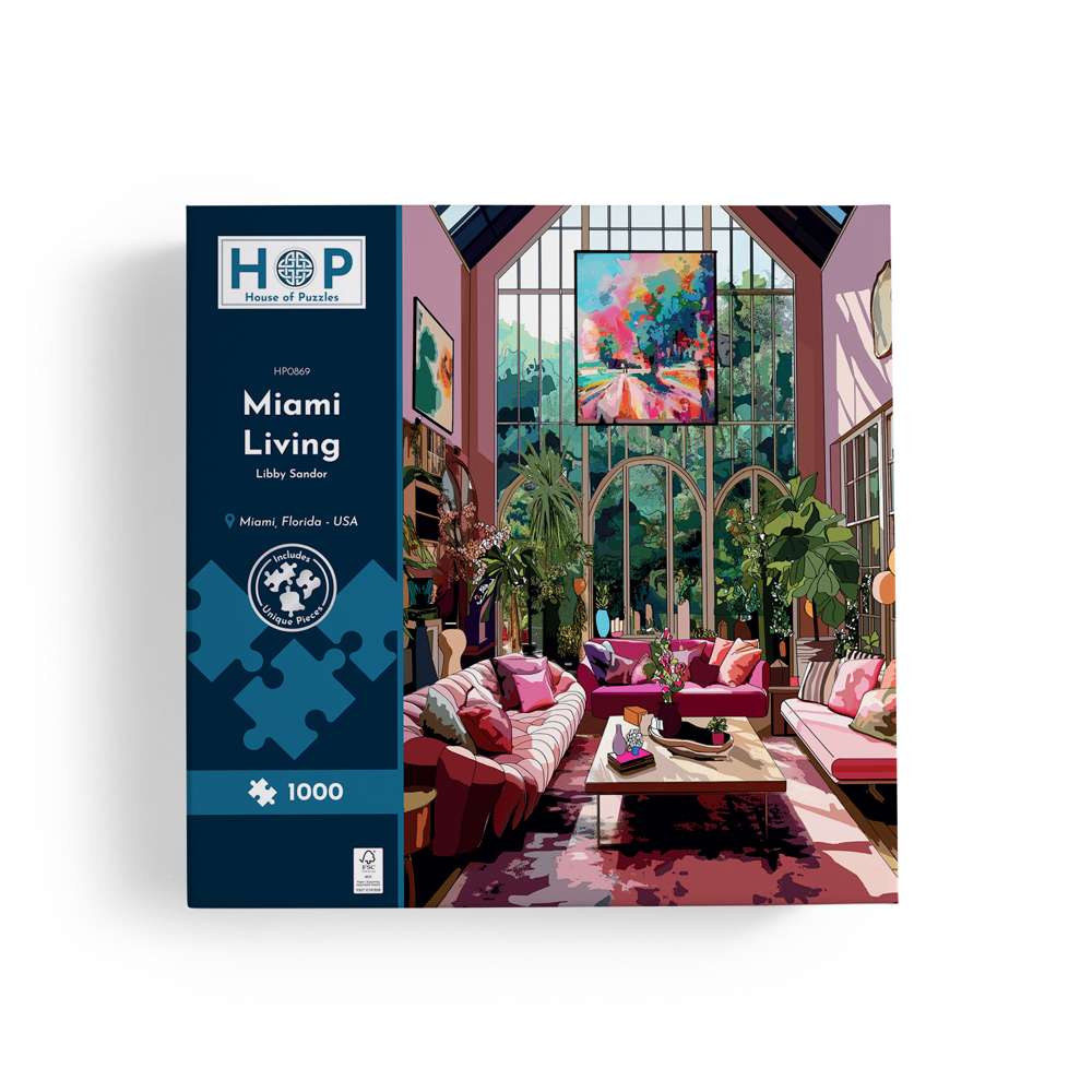 The House of Puzzles Miami Living 1000 Piece Puzzle - Cool Adult Jigsaw Puzzle