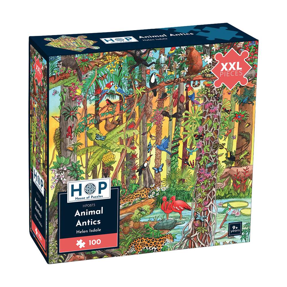 The House of Puzzles Animal Antics 100 Piece Puzzle - Jigsaw for Kids & Adults