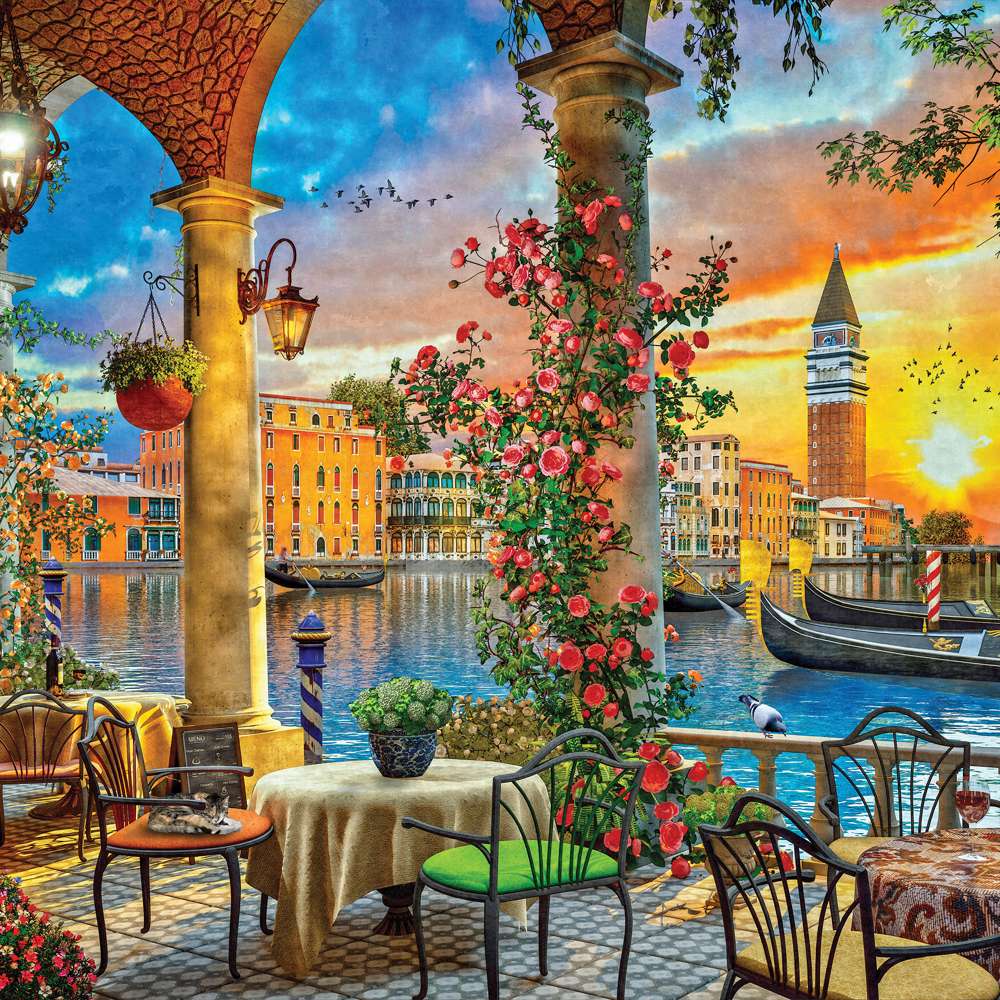 The House of Puzzles Venice View 1000 Piece Jigsaw Puzzle- Italian Scene Jigsaws