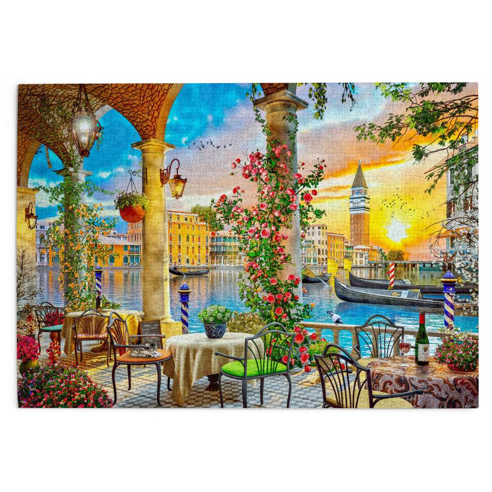 The House of Puzzles Venice View 1000 Piece Jigsaw Puzzle- Italian Scene Jigsaws
