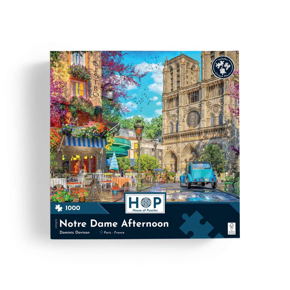 The House of Puzzles Notre Dame Afternoon 1000 Piece Jigsaw Puzzle- City Jigsaws