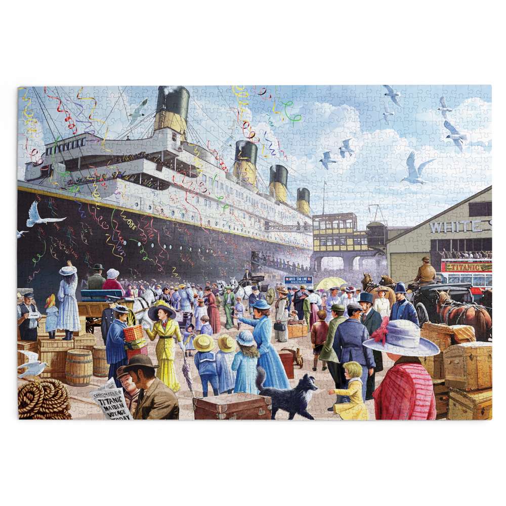 House of Puzzles Titanic Embarking 1000 Piece Jigsaw Puzzle- Historical Jigsaws