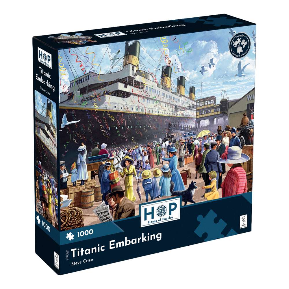 House of Puzzles Titanic Embarking 1000 Piece Jigsaw Puzzle- Historical Jigsaws