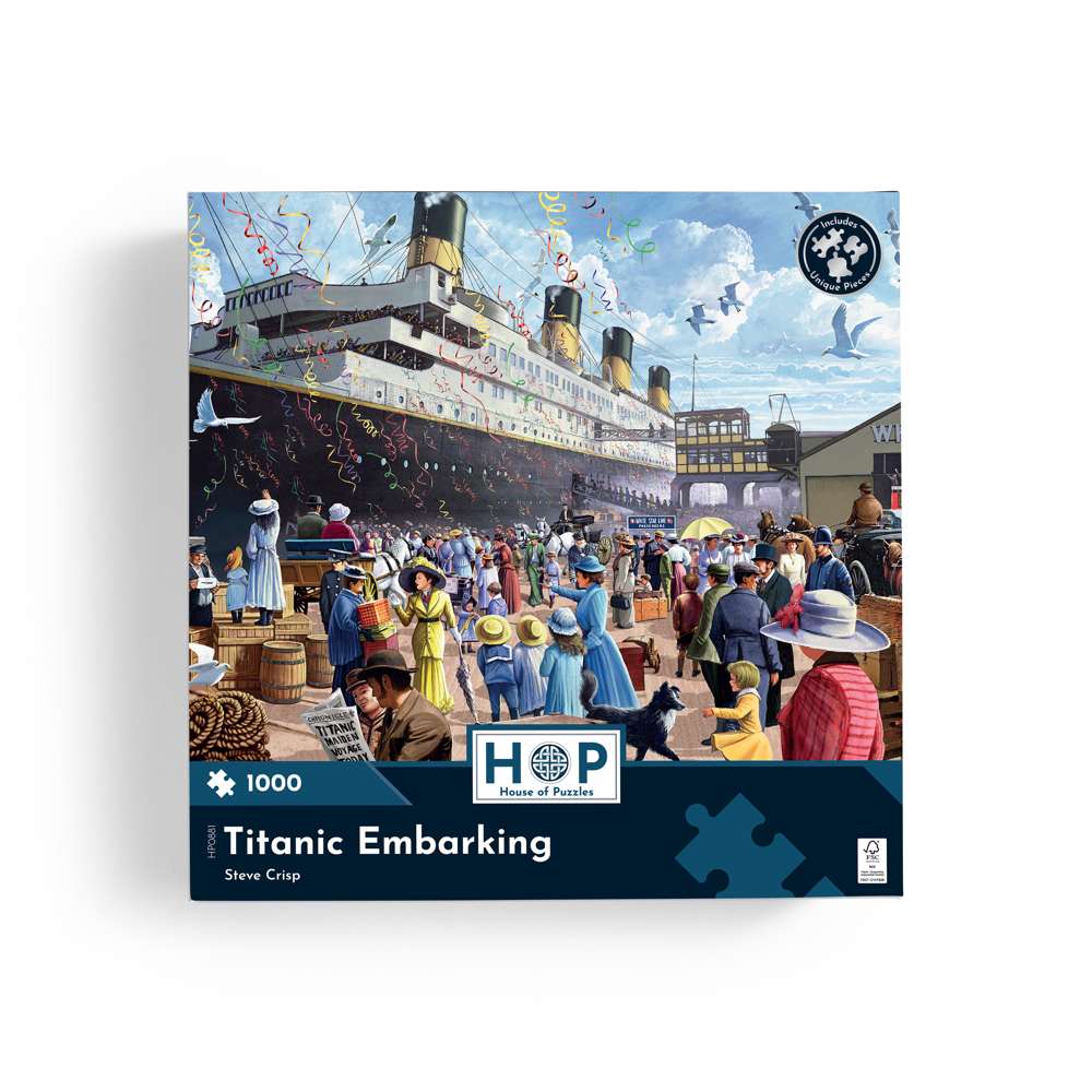 House of Puzzles Titanic Embarking 1000 Piece Jigsaw Puzzle- Historical Jigsaws