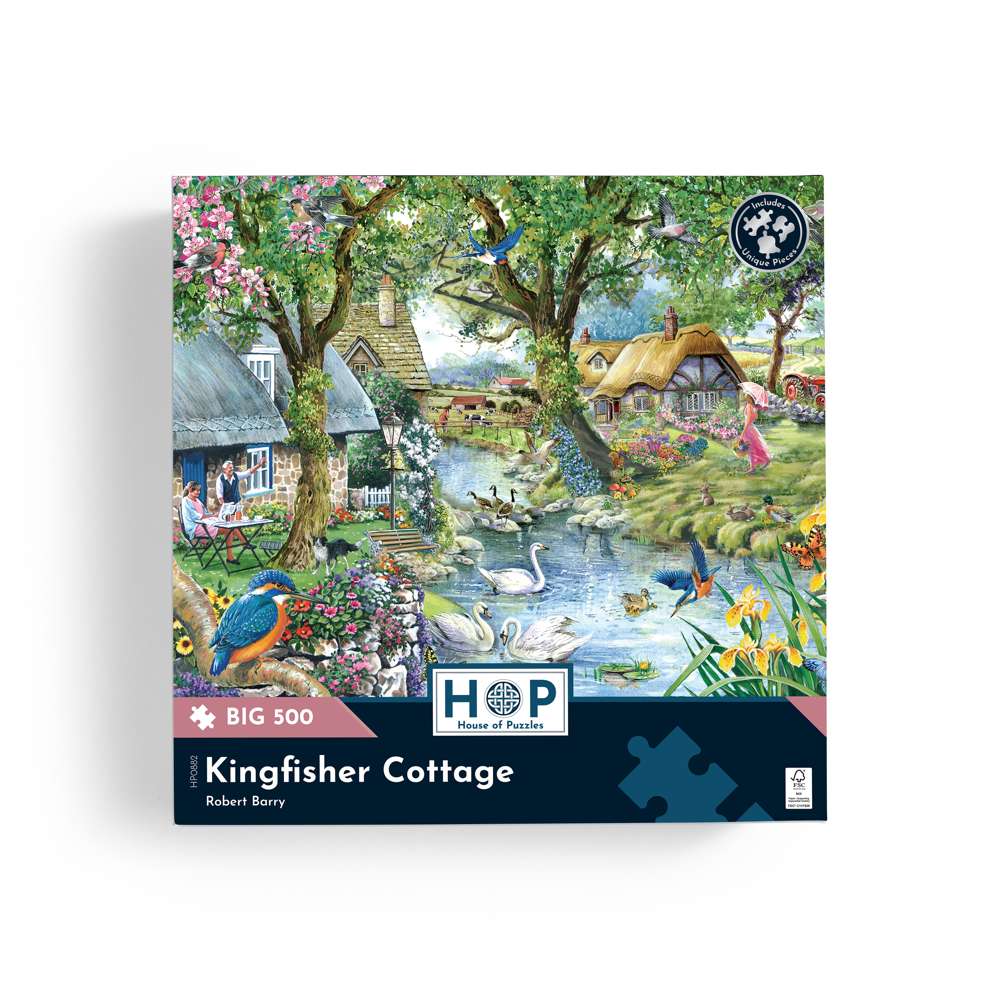 The House of Puzzles Kingfisher Cottage BIG 500 Puzzle - Large Piece Jigsaw