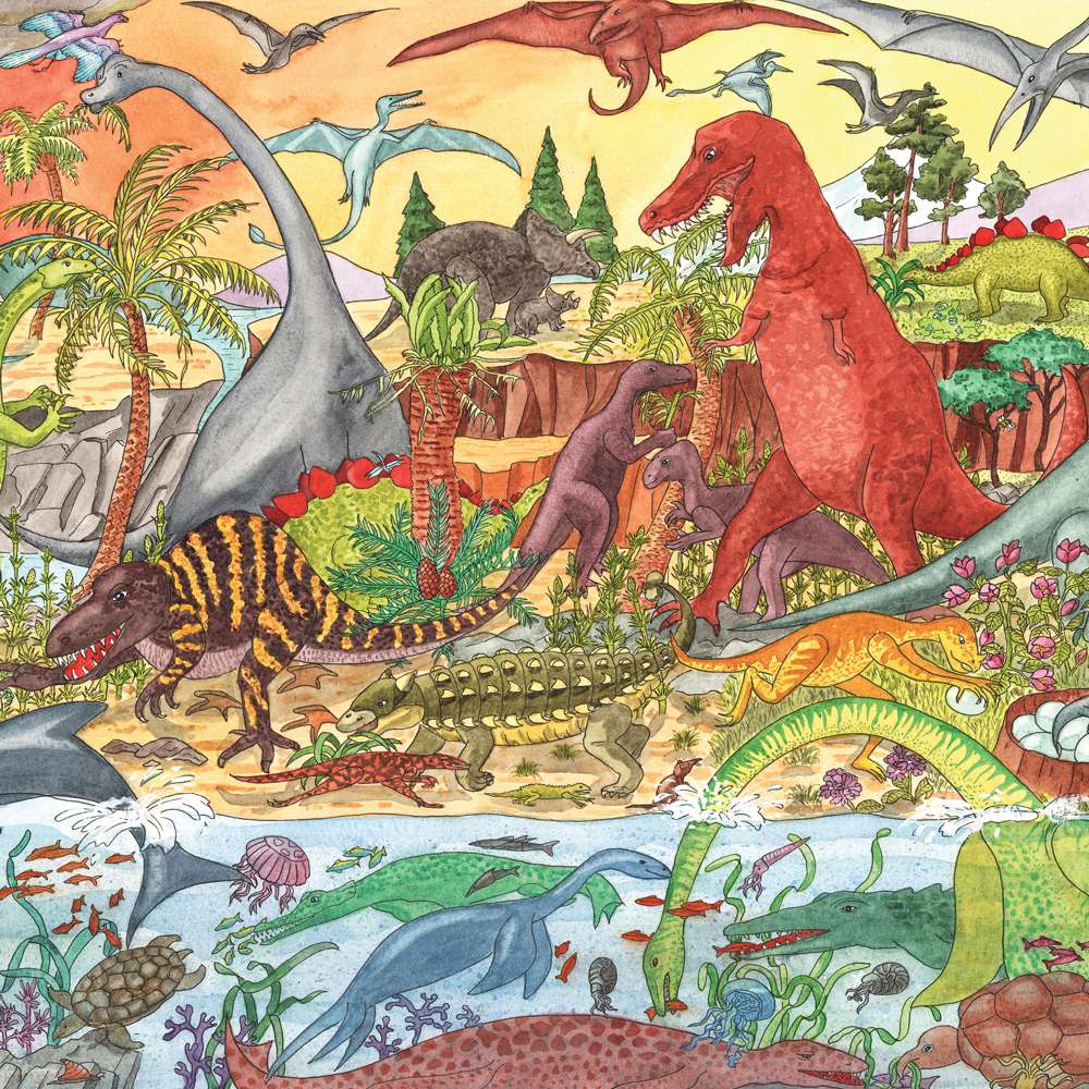 The House of Puzzles World of Dinosaurs 100 Piece Jigsaw Puzzle with XXL Pieces
