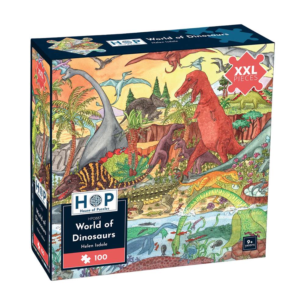 The House of Puzzles World of Dinosaurs 100 Piece Jigsaw Puzzle with XXL Pieces