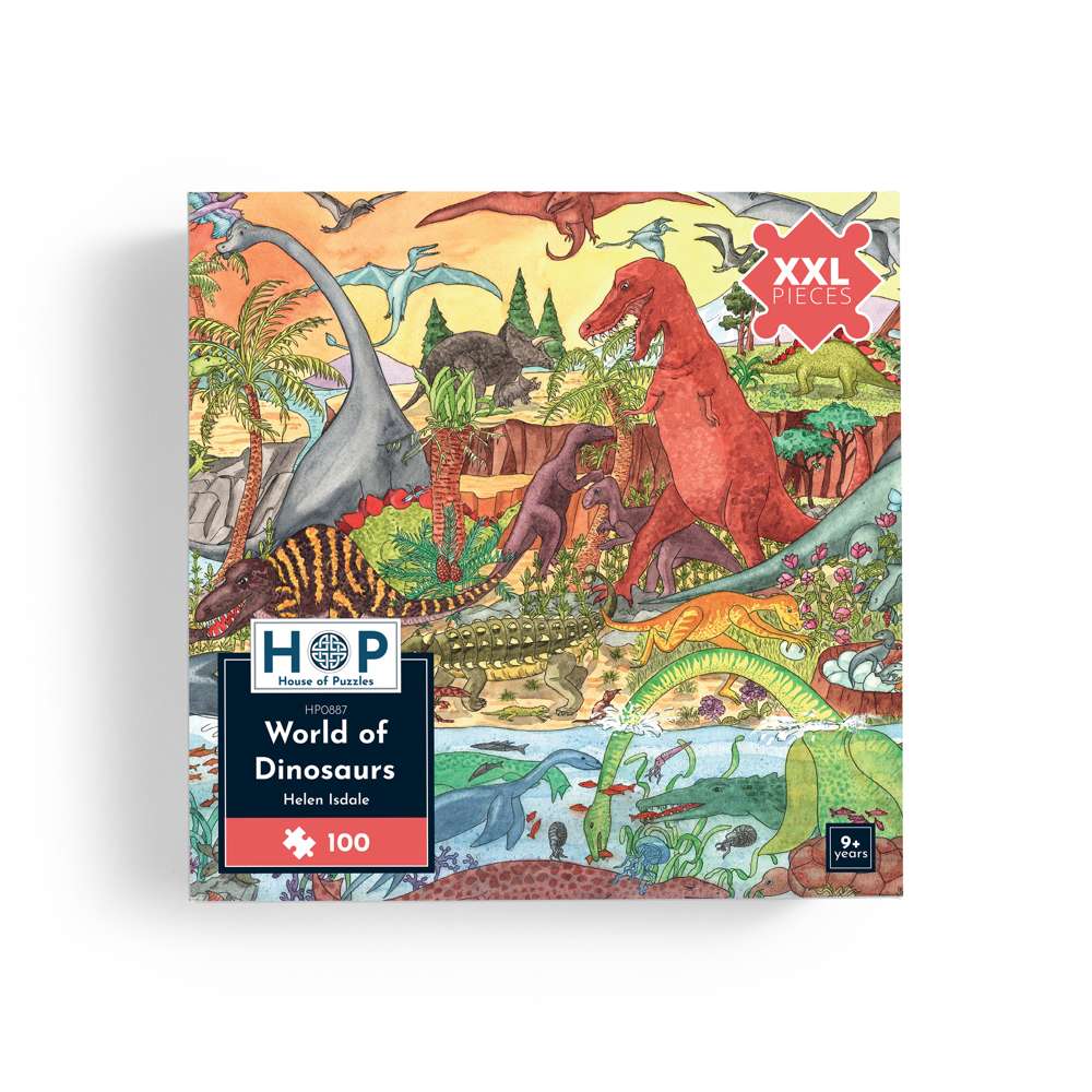 The House of Puzzles World of Dinosaurs 100 Piece Jigsaw Puzzle with XXL Pieces