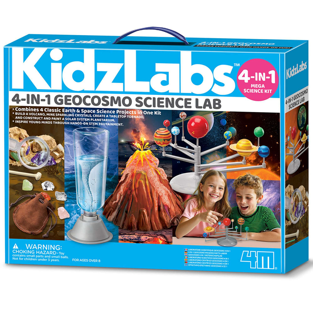 4M Mega Earth Science-4in1 Experiment Kit for Kids, Children's STEM Learning Toy