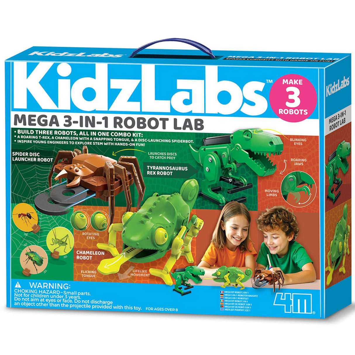 4M Mega Robot Lab- 3 in 1 Robotics Kit for Kids, Build your Own Robotic Animals