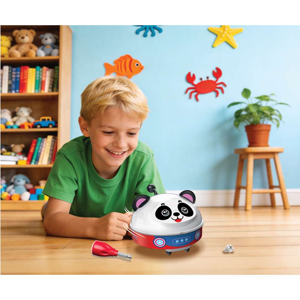 4M Kidzrobotix Q.Botz Panda-Robot Building Kit for Kids, STEM Toys, Science Kits