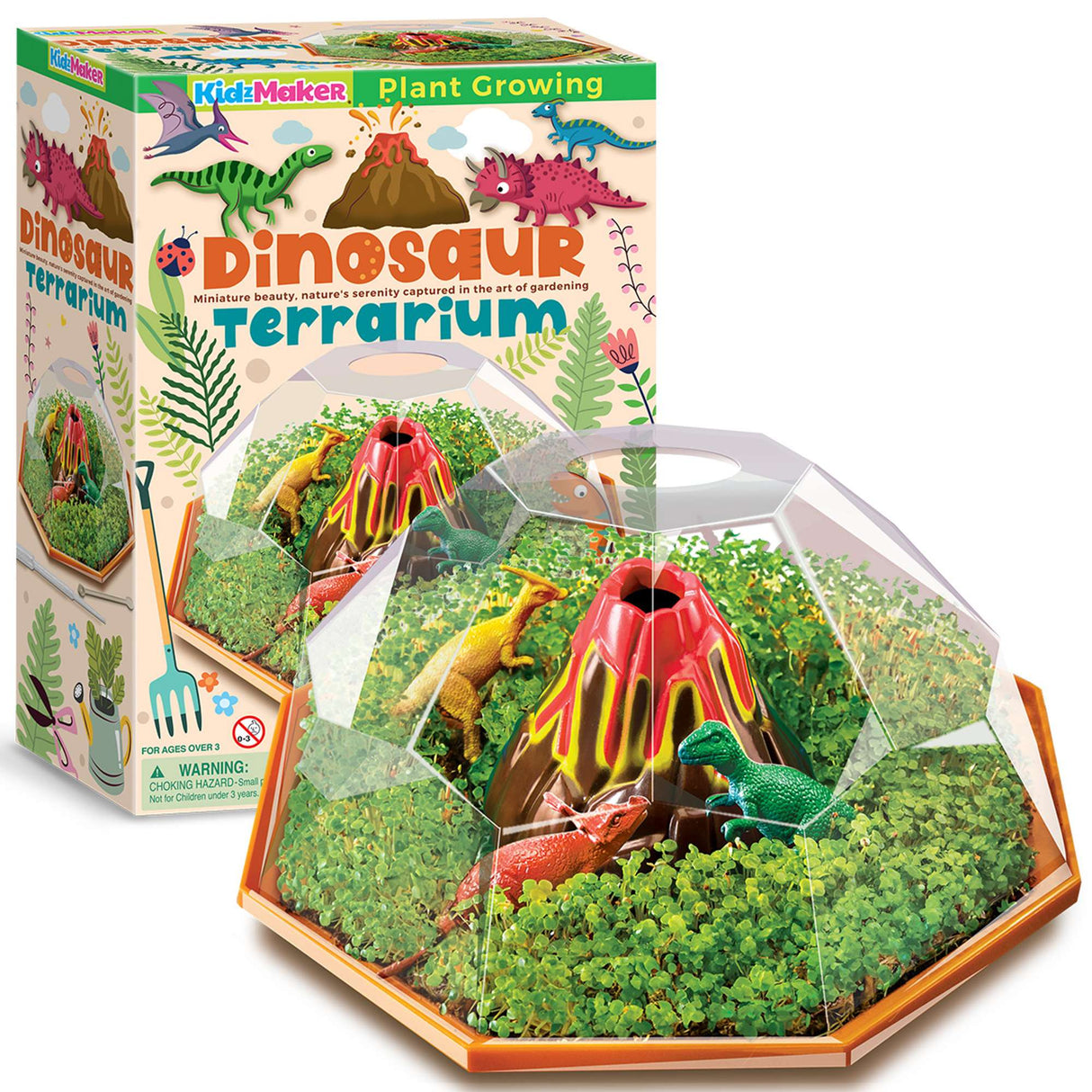 4M Dinosaur Terrarium Kit - Mini Greenhouse Toy, Dinosaur Toys for Boys & Girls