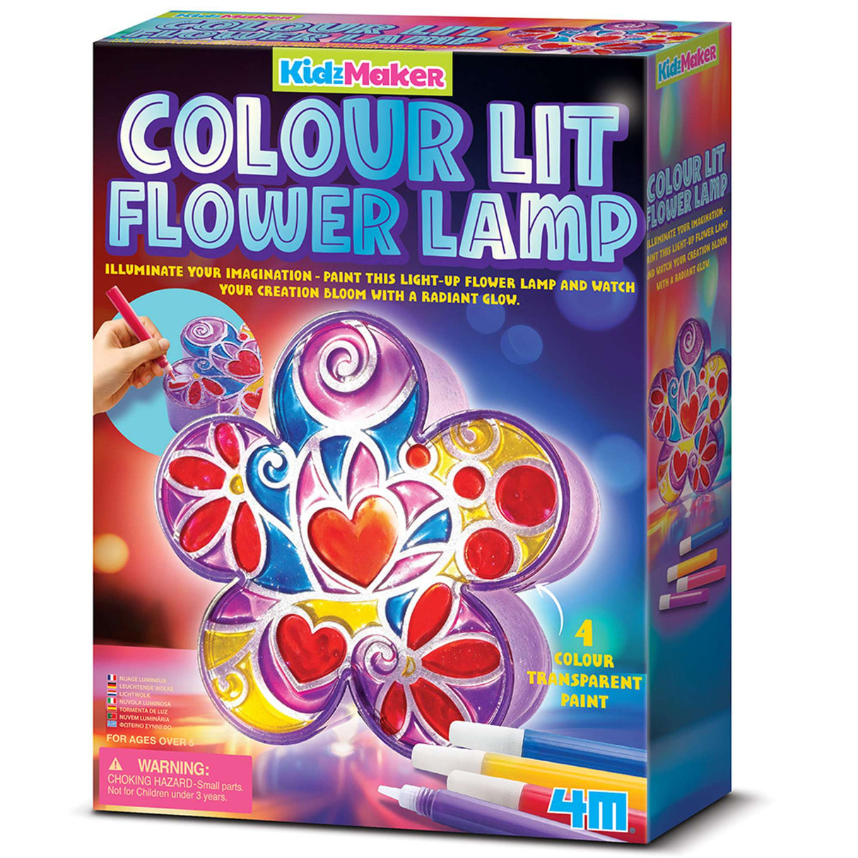4M Colour Lit Flower Lamp KidzMaker DIY Flower Light Craft Kit