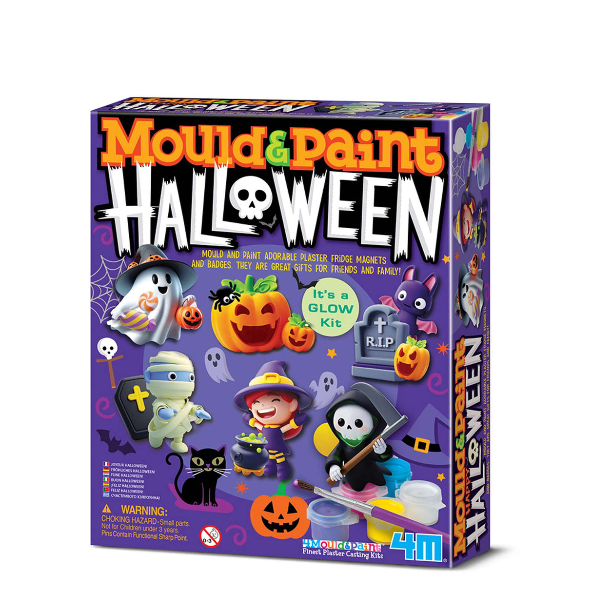 4M Mould and Paint Halloween-Clay & Painting Kit for Kids, STEAM Toys, Craft Set
